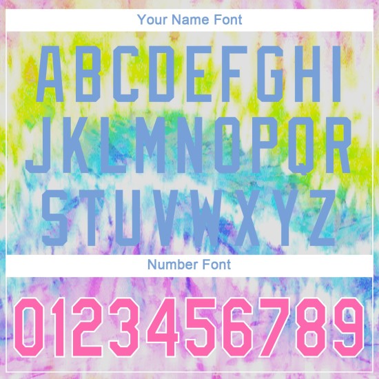 3D Custom Rainbow Dye Baseball Krawatte Pink-Hell Jersey Authentic Blau