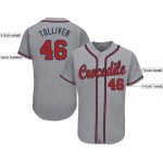 Jersey Baseball Custom Grau Rot-Marineblau