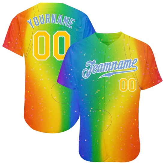 Authentisches Custom Jersey Baseball ist für LGBT Love Pride Rainbow Love Month