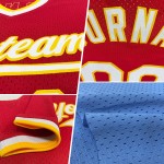 Jersey Blau Throwback Authentic Custom Pink-Weiß Helles Baseball