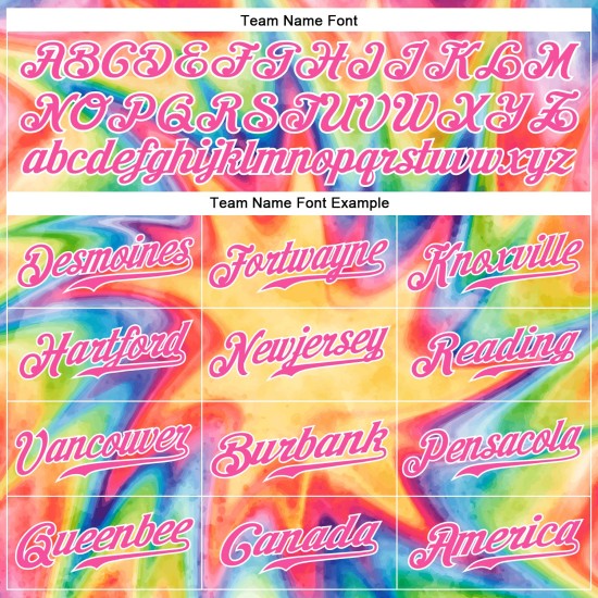 Regenbogen Farbstoff Weiß-Rosa Baseball Aquarell Jersey Custom Authentic Krawatte 3D