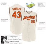 Orange-Schwarzes ärmelloses Creme-Trikot Authentic Baseball Custom
