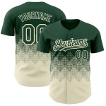 Authentische 3D Muster Jersey Grün Quadrat Gradienten Formen Baseball Creme Design Custom