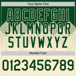 Authentische 3D Muster Jersey Grün Quadrat Gradienten Formen Baseball Creme Design Custom