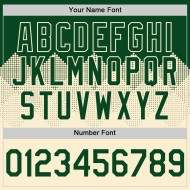 Authentische 3D Muster Jersey Grün Quadrat Gradienten Formen Baseball Creme Design Custom