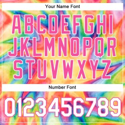 Regenbogen Farbstoff Weiß-Rosa Baseball Aquarell Jersey Custom Authentic Krawatte 3D