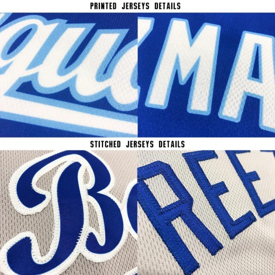 Jersey Baseball Custom Grau Rot-Marineblau