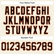 Authentisches Custom Baseball Trikot Nadelstreifen Creme Schwarz Schwarz-Orange