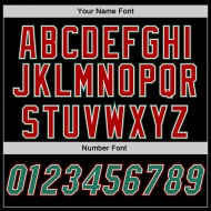 Authentisches schwarzes Custom-Trikot, grün-rot, Kelly Baseball