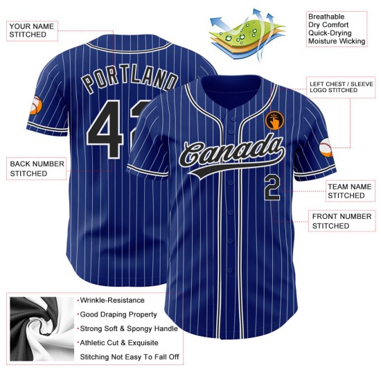 Baseball Authentic Custom Blau Purpur-Weiß Jersey Pulver