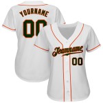 Custom Jersey Braun-Weiß Baseball Authentic Gold