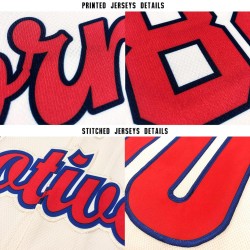 Custom Jersey Creme Rot-Marine Baseball