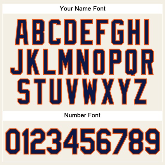 Baseball Authentic Jersey Creme Navy Nadelstreifen Orange Custom