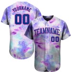 Krawatten-Trikot Royal-Pink Custom Authentic Baseball 3D Dye