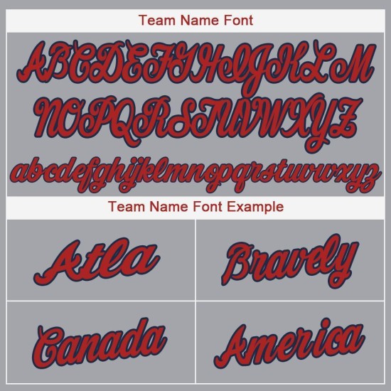 Jersey Baseball Custom Grau Rot-Marineblau