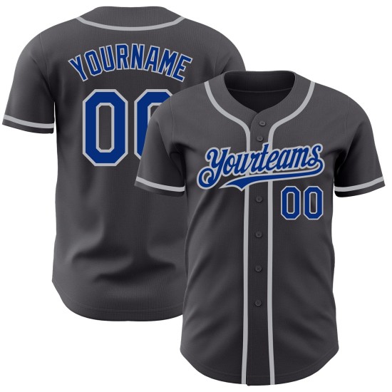 Benutzerdefinierte Royal-Grau Gray Steel Jersey Authentic Baseball