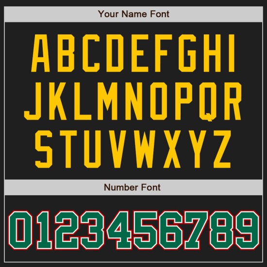 Kelly Two Tone Jersey Schwarz Authentic Grün-Gold Custom Baseball