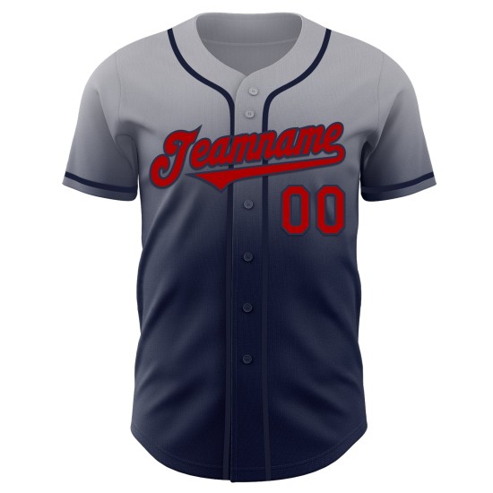 Fade Jersey Fashion Custom Grau Baseball Rot-Marineblau Authentic