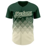 Authentische 3D Muster Jersey Grün Quadrat Gradienten Formen Baseball Creme Design Custom