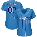 Jersey Custom Blue Powder Authentic Baseball Royal-Weiß