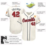Custom Jersey Creme Rot-Marine Baseball