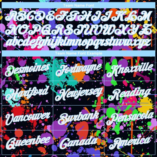 Damen Jersey Splashes Cropped V-Ausschnitt Custom Graffiti Blau Muster 3D Weiß-Licht Baseball