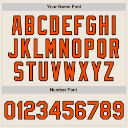 Authentisches orange-schwarzes Baseballtrikot, cremefarben, individuell